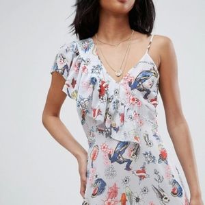 ASOS asymmetric midi tea dress